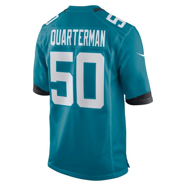 Maillot de match Nike Shaquille Quarterman pour hommes, sarcelle, Jacksonville Jaguars