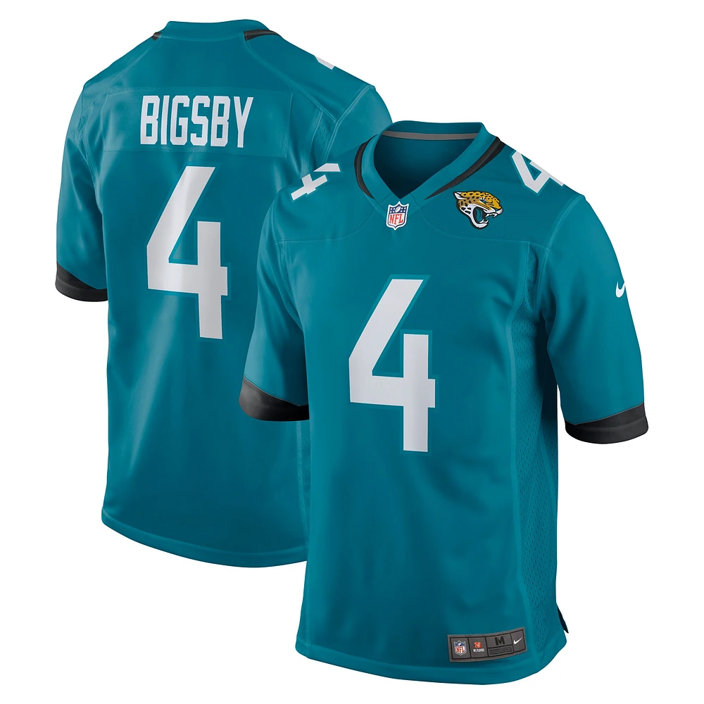 Maillot de match des Jaguars Jacksonville Nike Tank Bigsby bleu sarcelle pour homme