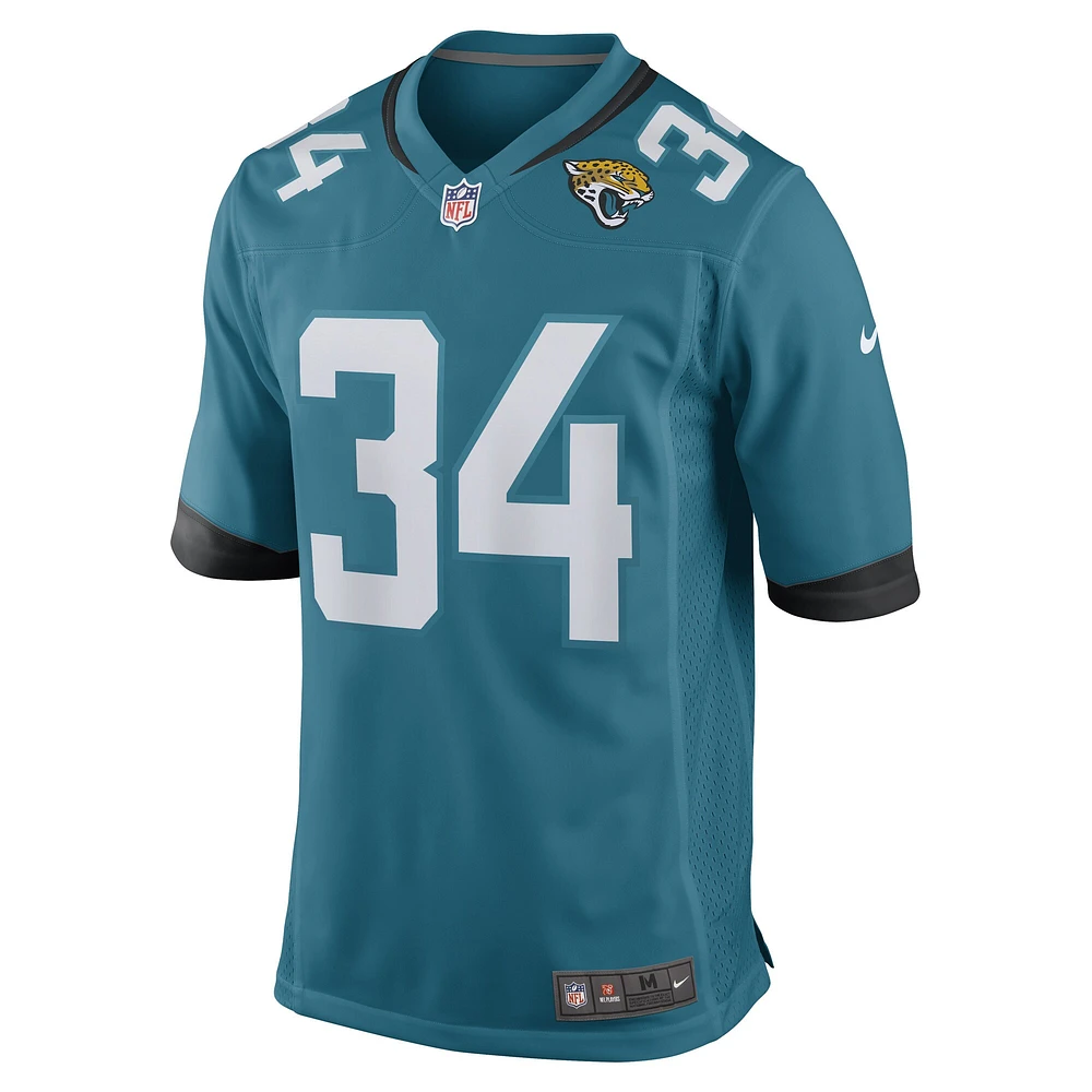 Men's Nike Teal Gregory Junior Jacksonville Jaguars Team Game Player Jersey