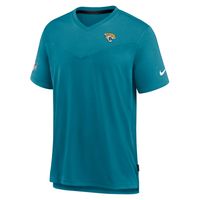 Men's Nike Teal Jacksonville Jaguars Sideline Coach Chevron Lock Up Logo V-Neck Performance T-Shirt