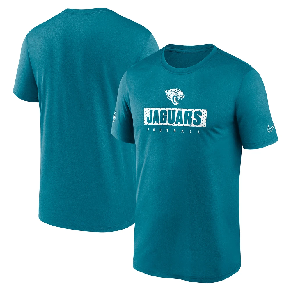 T-shirt Nike pour homme, bleu sarcelle, Jacksonville Jaguars Sideline Legend Performance