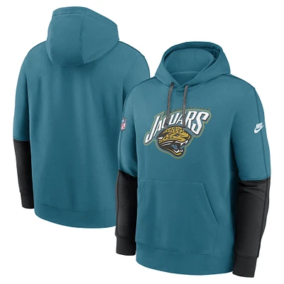 Men's Nike  Teal Jacksonville Jaguars Throwback Alternate Logo Team Issue Club Pullover Hoodie