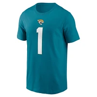 T-shirt avec nom et numéro de joueur Nike Travis Etienne Teal Jacksonville Jaguars pour homme