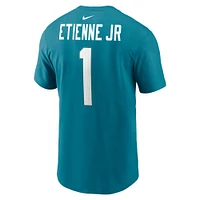 T-shirt avec nom et numéro de joueur Nike Travis Etienne Teal Jacksonville Jaguars pour homme