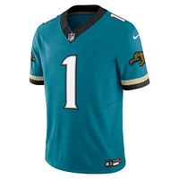 Men's Nike Travis Etienne Teal Jacksonville Jaguars Prowler Throwback Vapor F.U.S.E. Limited Jersey