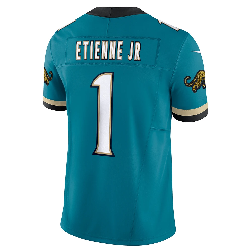 Men's Nike Travis Etienne Teal Jacksonville Jaguars Prowler Throwback Vapor F.U.S.E. Limited Jersey