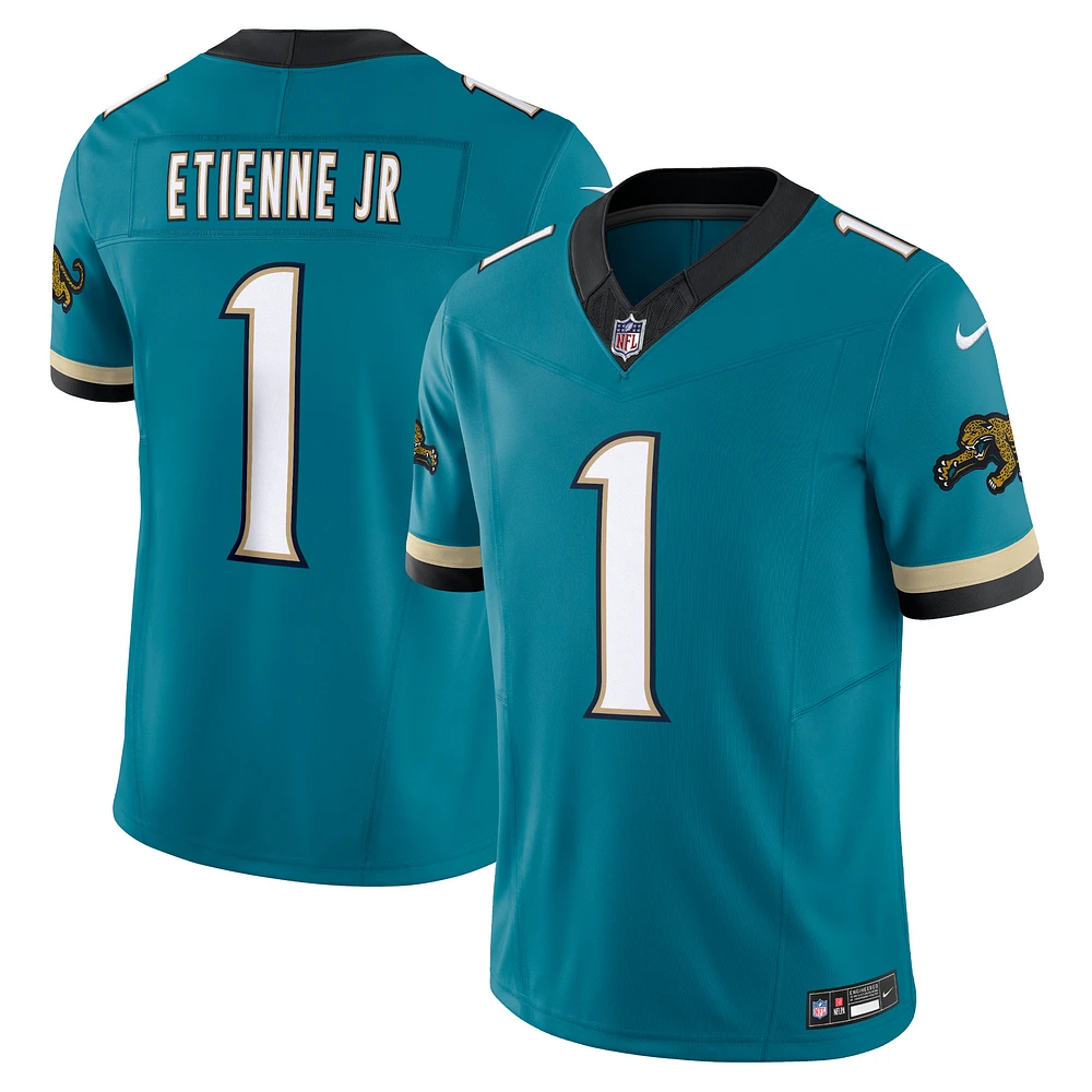 Men's Nike Travis Etienne Teal Jacksonville Jaguars Prowler Throwback Vapor F.U.S.E. Limited Jersey