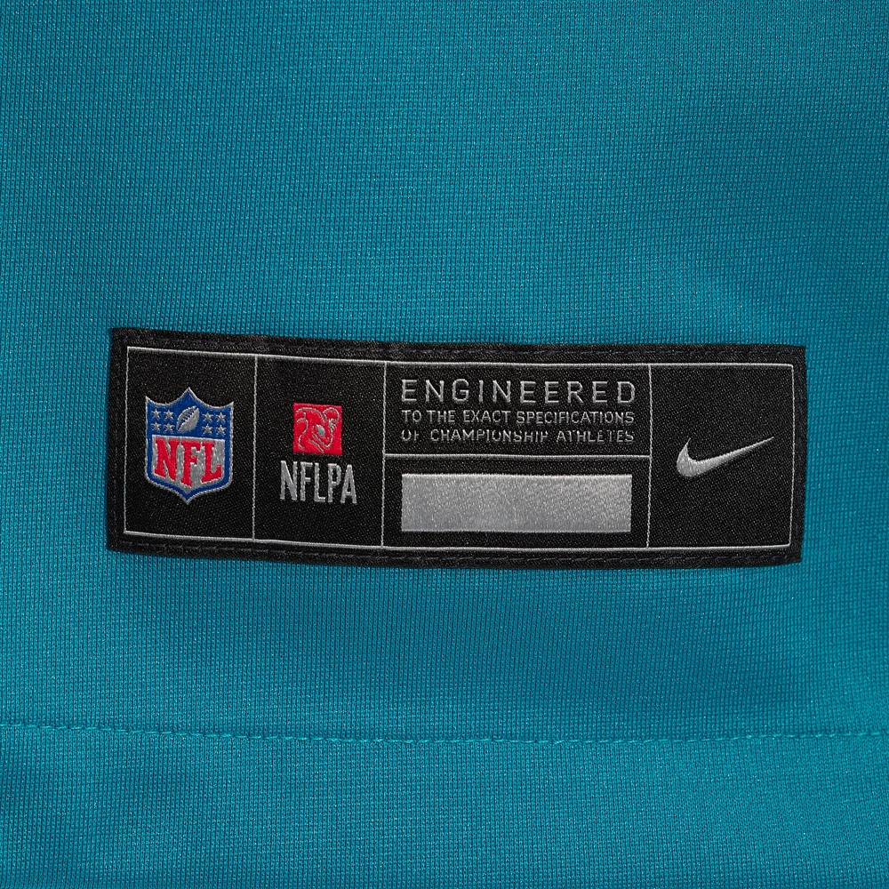 Men's Nike Travis Hunter Teal Jacksonville Jaguars 2025 NFL Draft First Round Pick 2nd Alternate Game Jersey