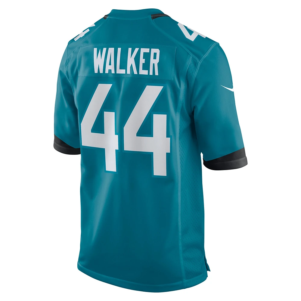 Maillot de match joueur des Jacksonville Jaguars Nike Travon Walker pour homme - Bleu sarcelle