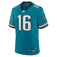 Maillot de jeu rétro Nike Trevor Lawrence Teal Jacksonville Jaguars Prowler pour homme