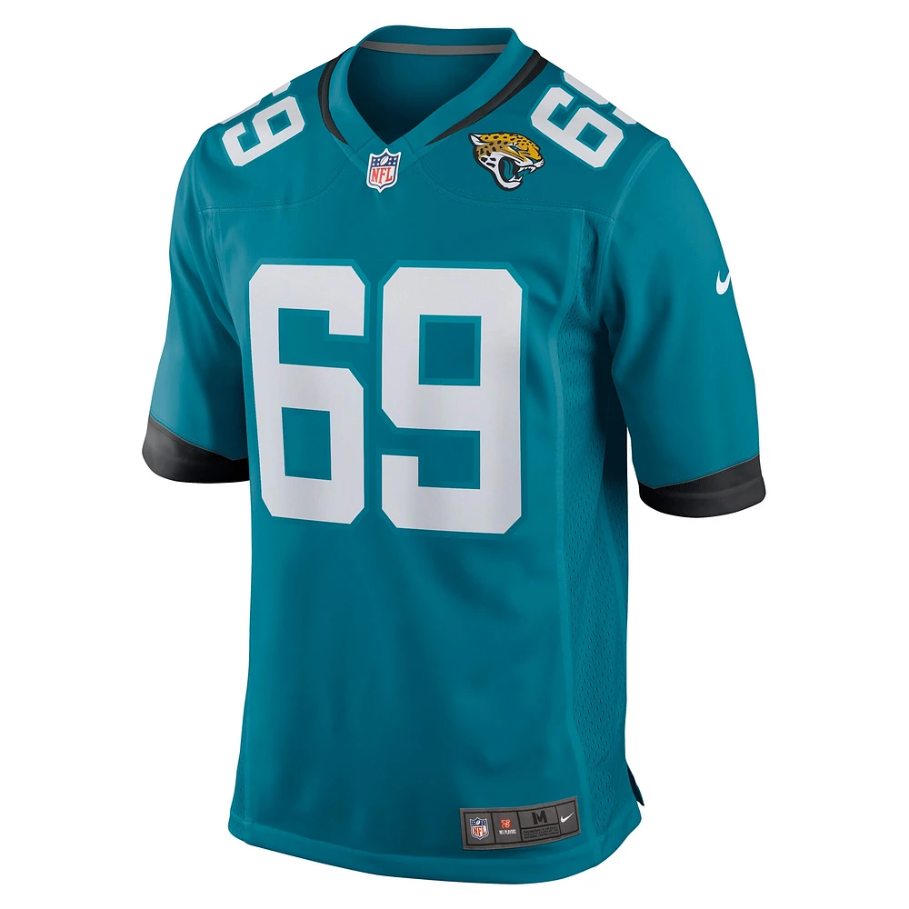 Men's Nike Tyler Shatley Teal Jacksonville Jaguars Game Jersey