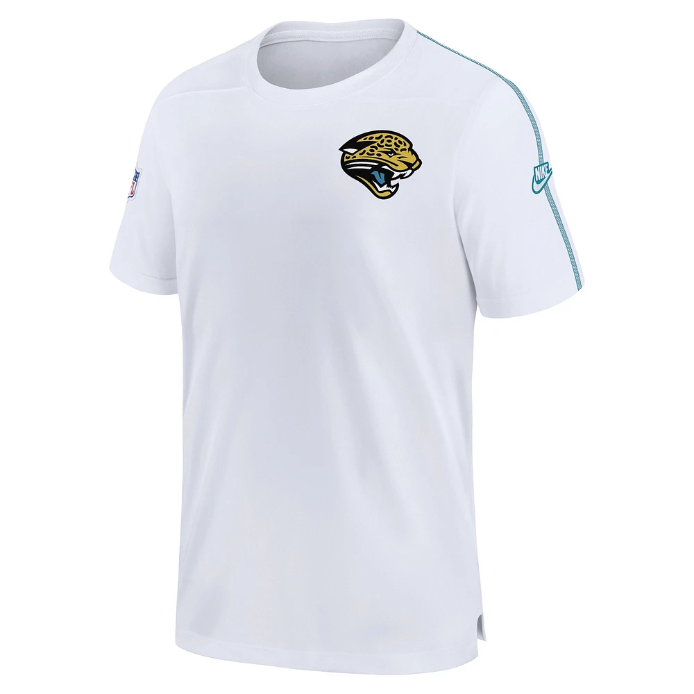 Haut de performance Coach pour hommes Nike blanc Jacksonville Jaguars Throwback Sideline Alternate Logo