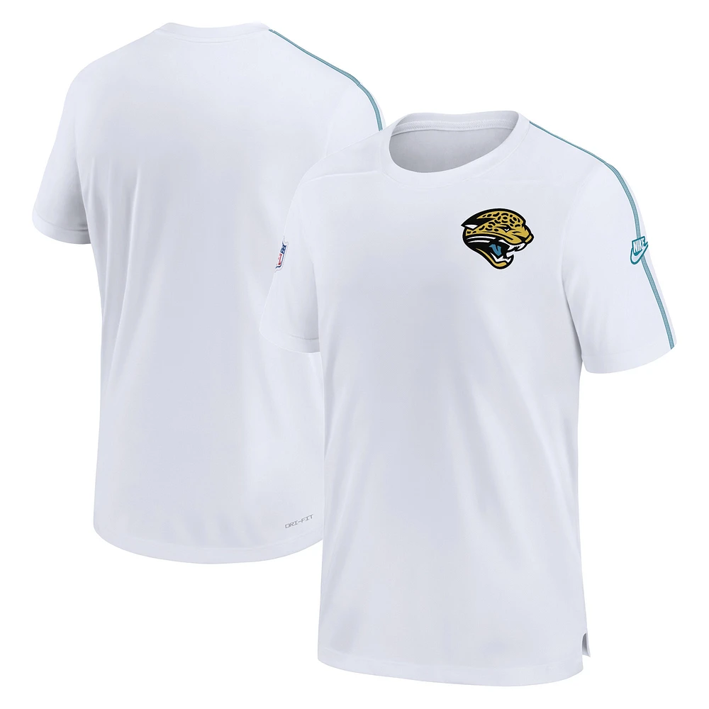 Haut de performance Coach pour hommes Nike blanc Jacksonville Jaguars Throwback Sideline Alternate Logo