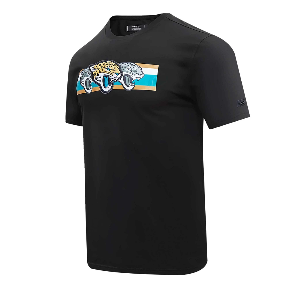 T-shirt rétro Striper Pro Standard noir pour hommes des Jacksonville Jaguars