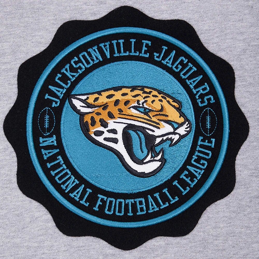 Men's Pro Standard Heather Gray Jacksonville Jaguars Crest Emblem Pullover Sweatshirt