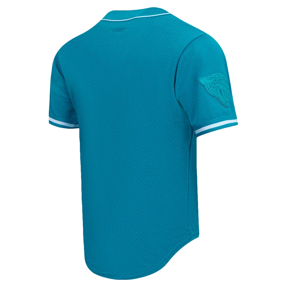 Men's Pro Standard Teal Jacksonville Jaguars Triple Tonal Mesh Button-Up Shirt