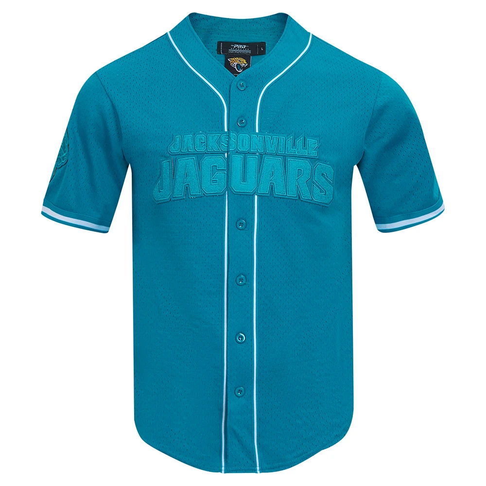 Chemise boutonnée en maille triple ton sur Pro Standard Teal Jacksonville Jaguars pour hommes