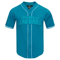 Men's Pro Standard Teal Jacksonville Jaguars Triple Tonal Mesh Button-Up Shirt