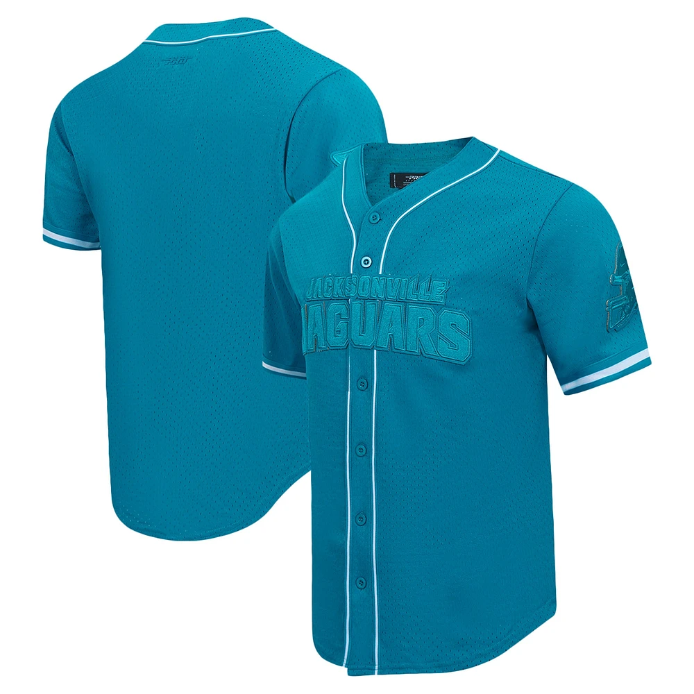 Chemise boutonnée en maille triple ton sur Pro Standard Teal Jacksonville Jaguars pour hommes