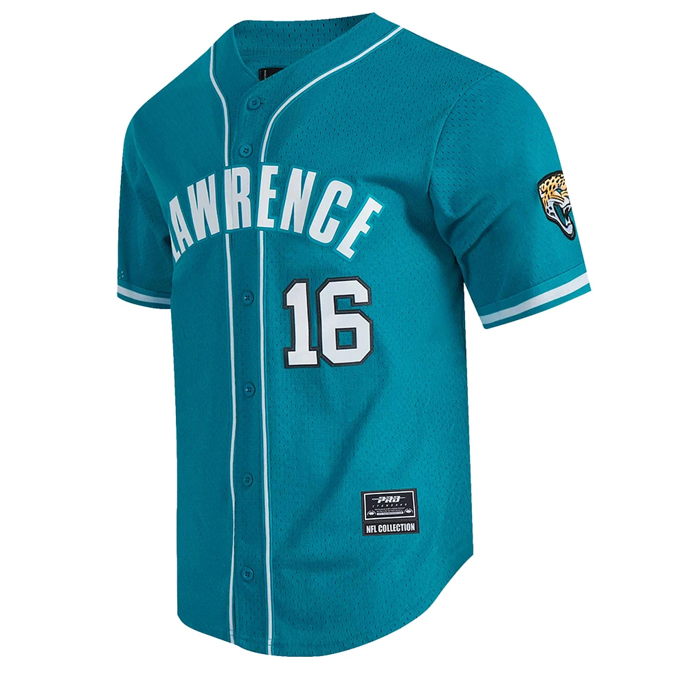 Maillot de baseball boutonné en maille bleu sarcelle Pro Standard Trevor Lawrence pour homme des Jaguars Jacksonville