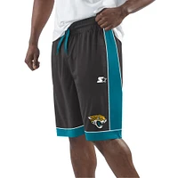 Short de mode préféré des fans Jacksonville Jaguars Starter noir/bleu sarcelle pour hommes