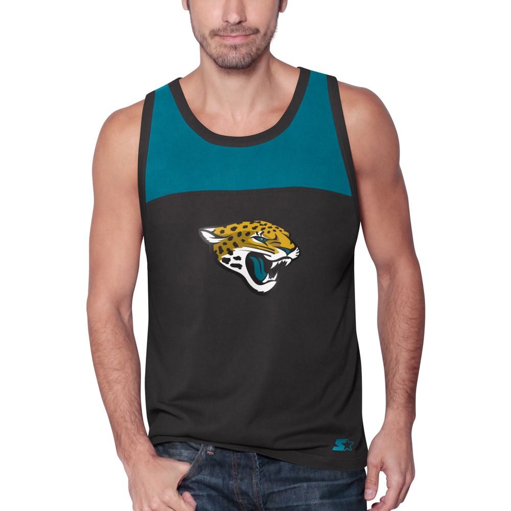 Men's Starter Black/Teal Jacksonville Jaguars Touchdown Fashion - Tank Top