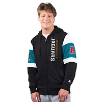 Sweat à capuche zippé intégral Jacksonville Jaguars Starter Black pour homme