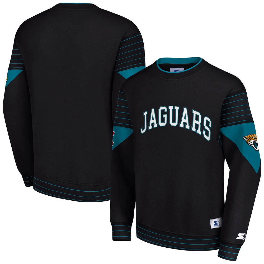 Men's Starter Black Jacksonville Jaguars Face-Off Pullover Sweatshirt