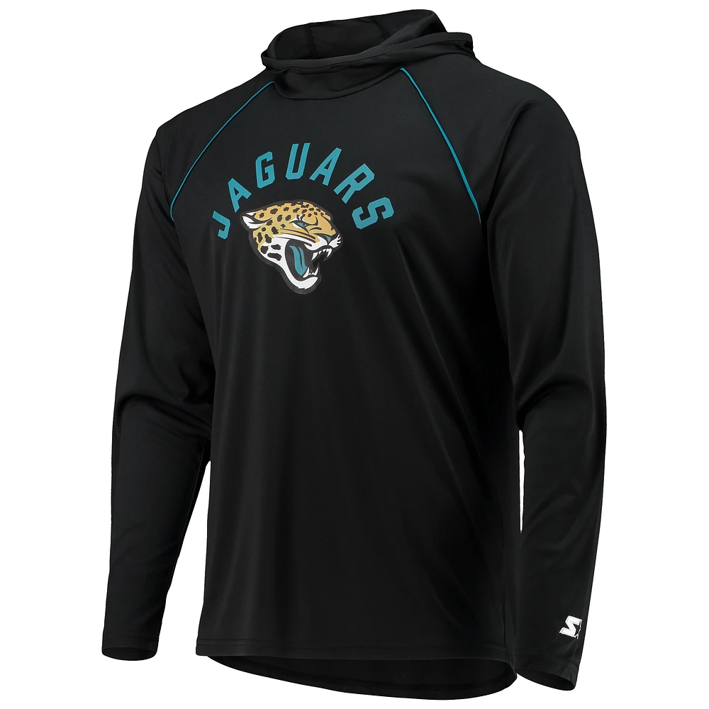 T-shirt à capuche manches longues raglan Starter Black Jacksonville Jaguars pour homme