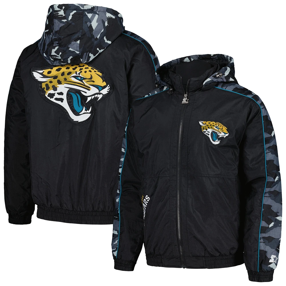 Sweat à capuche entièrement zippé Starter Black Jacksonville Jaguars Thursday Night Gridiron pour hommes