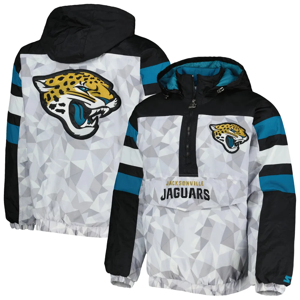 Lids Jacksonville Jaguars Starter Thursday Night Gridiron Raglan Half-Zip  Hooded Jacket - White/Black