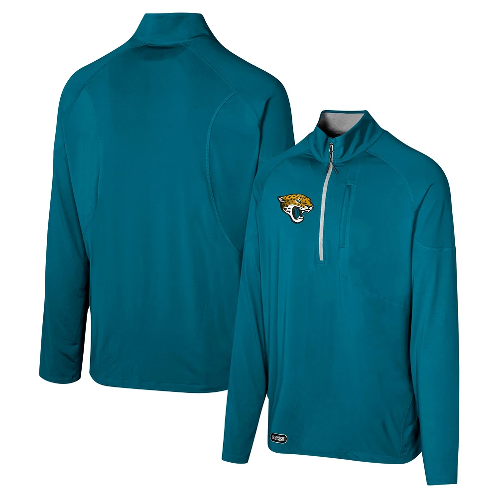 Haut à quart de zip pour hommes, Jacksonville Jaguars Grind Iron, bleu sarcelle