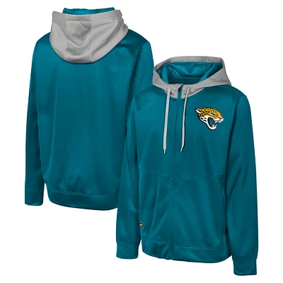 Veste à capuche entièrement zippée pour hommes, Jacksonville Jaguars Replay Fashion Graphic, bleu sarcelle