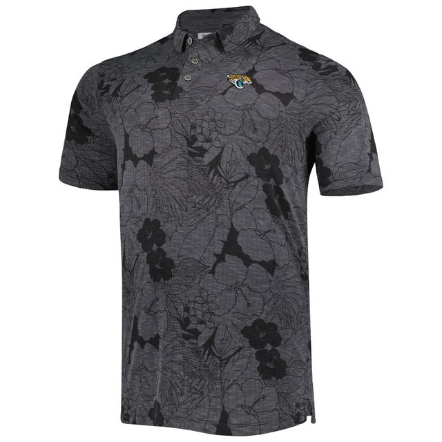 Polo Tommy Bahama noir Jacksonville Jaguars Big & Tall Miramar Blooms pour hommes