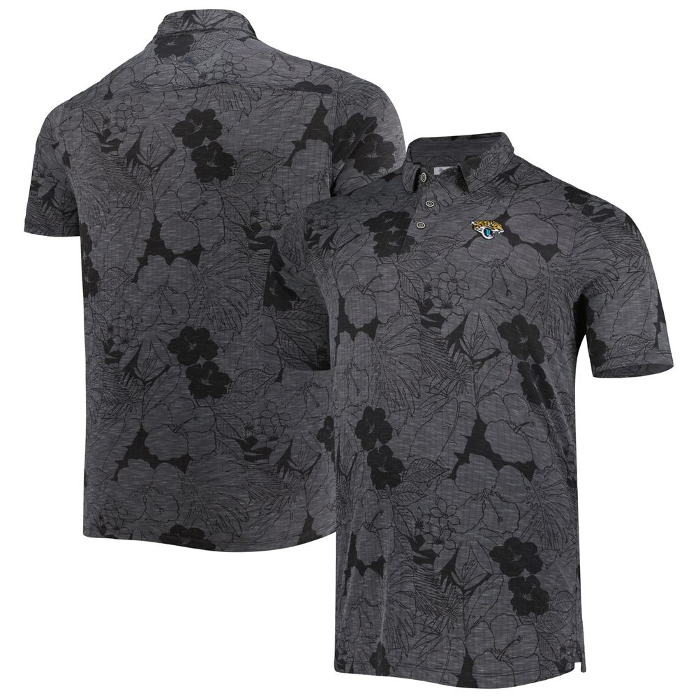 Men's Tommy Bahama Black Jacksonville Jaguars Big & Tall Miramar Blooms Polo