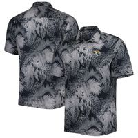 Men's Tommy Bahama Black Jacksonville Jaguars Coast Luminescent Fronds Camp IslandZone Button-Up Shirt