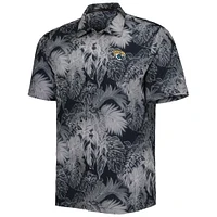 Men's Tommy Bahama Black Jacksonville Jaguars Coast Luminescent Fronds Camp IslandZone Button-Up Shirt