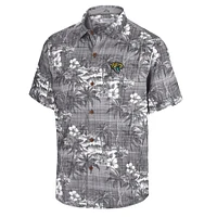 Chemise boutonnée noire pour homme Tommy Bahama Jacksonville Jaguars Coconut Point Isla Palmetta Camp