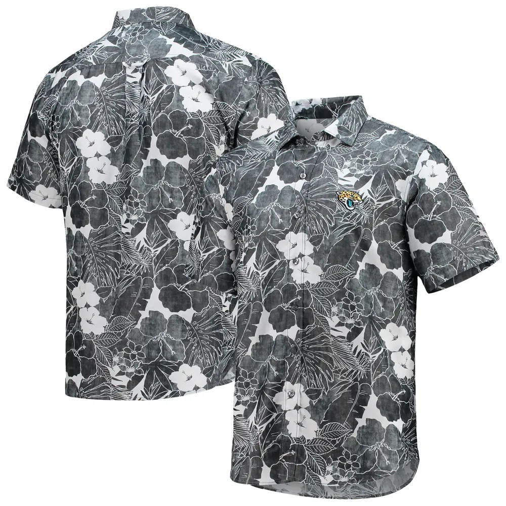 Men's Pittsburgh Steelers Tommy Bahama Black Big & Tall Sport Harbor Island  Hibiscus Silk Button-Up