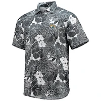 Men's Tommy Bahama Black Jacksonville Jaguars Coconut Point Playa Floral IslandZone Button-Up Shirt