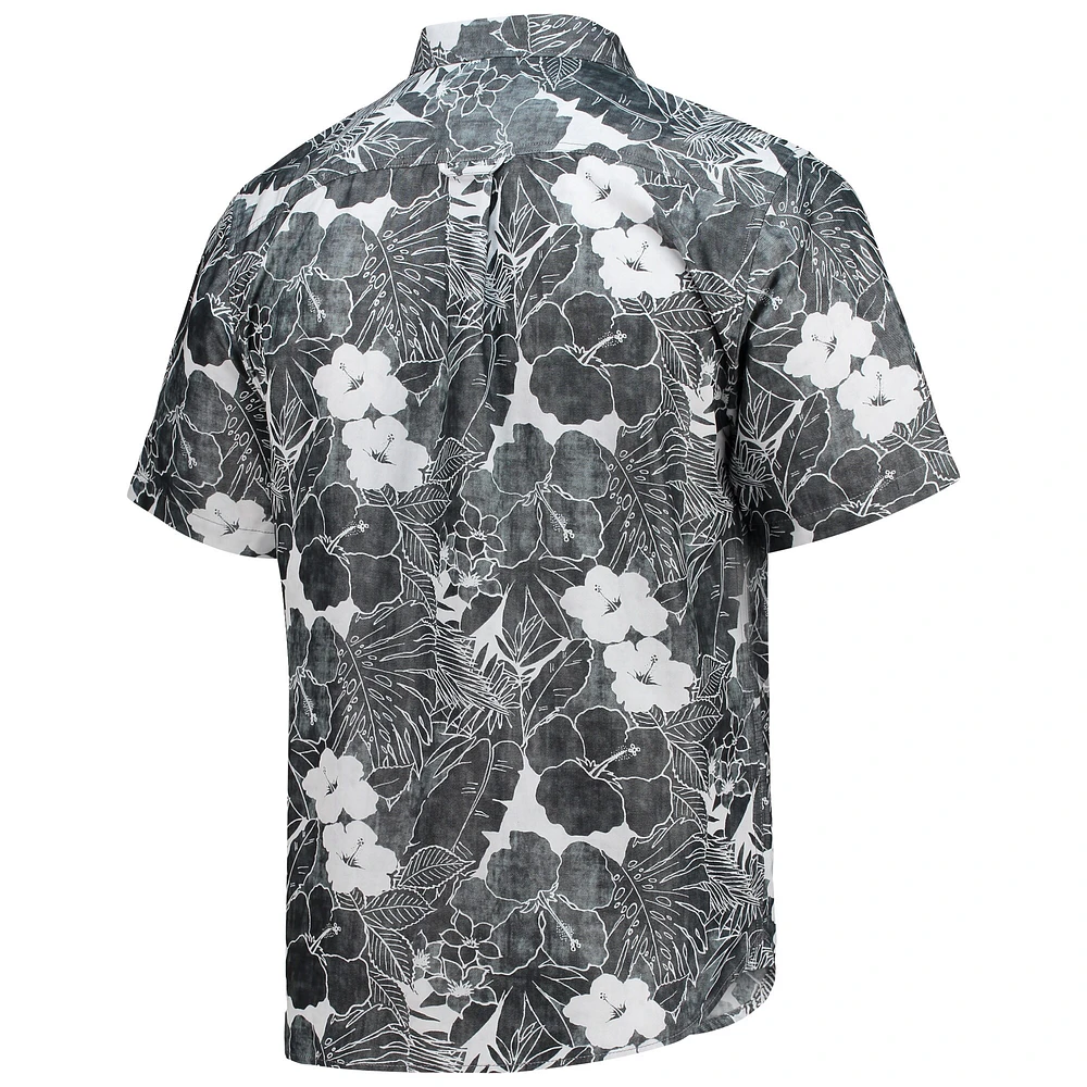 Men's Tommy Bahama Black Jacksonville Jaguars Coconut Point Playa Floral IslandZone Button-Up Shirt