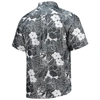 Men's Tommy Bahama Black Jacksonville Jaguars Coconut Point Playa Floral IslandZone Button-Up Shirt