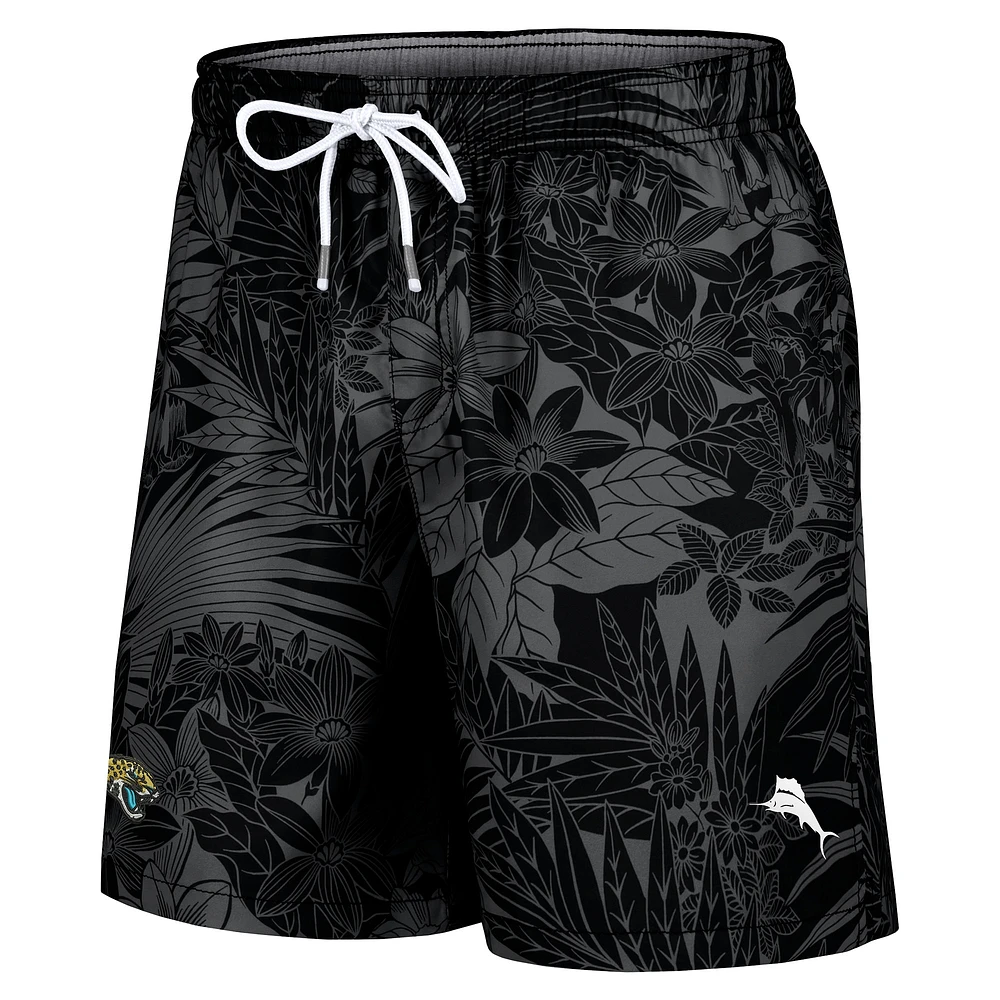 Short de bain Tommy Bahama noir Jacksonville Jaguars Santiago Palms pour hommes