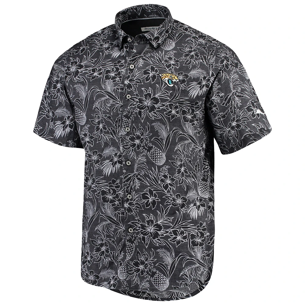 Men's Tommy Bahama Black Jacksonville Jaguars Tiki Luau Woven Button-Up Shirt