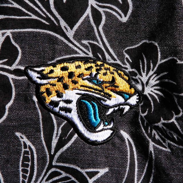 Chemise boutonnée tissée Tiki Luau des Jaguars de Jacksonville Tommy Bahama pour homme, noire