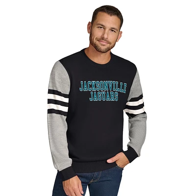 Sweat-shirt ras du cou en acrylique noir/gris chiné pour homme Tommy Hilfiger Jacksonville Jaguars