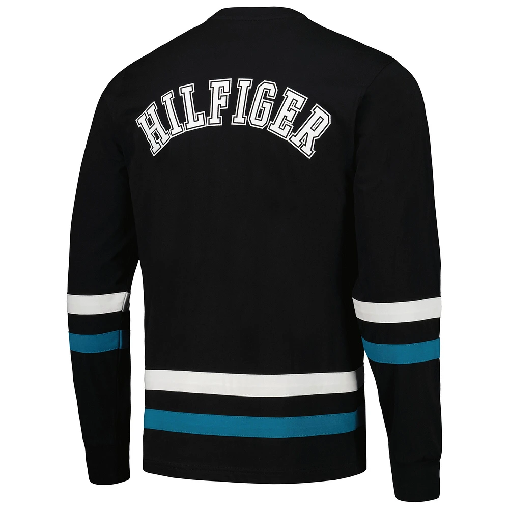 Men's Tommy Hilfiger Black/Teal Jacksonville Jaguars Nolan Long Sleeve T-Shirt