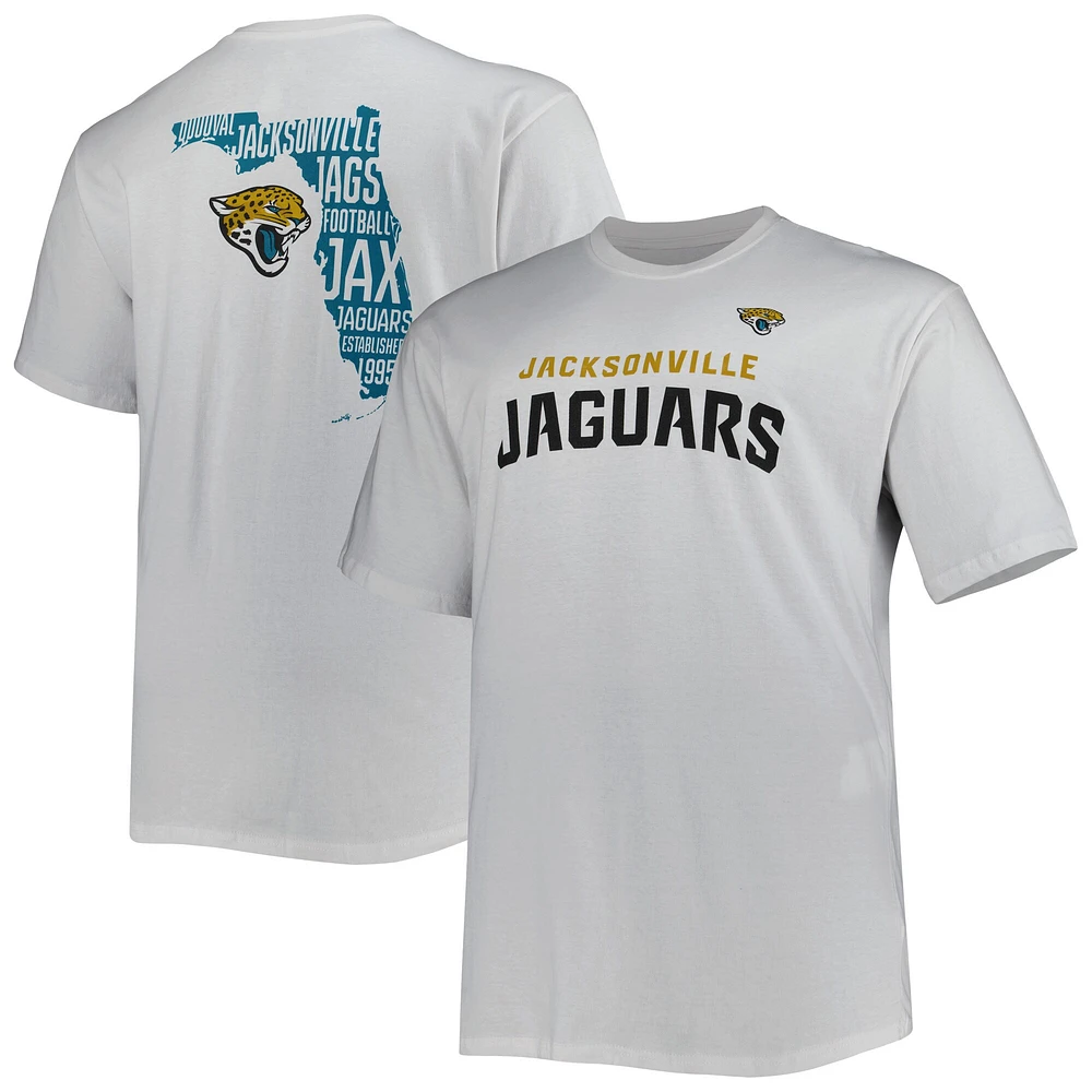 T-shirt blanc pour homme Jacksonville Jaguars Big & Tall Hometown Collection Hot Shot