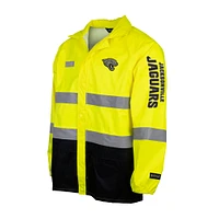 Men's Yellow Jacksonville Jaguars Hi-Vis Safety Waterproof Rainshell Full-Zip Hooded Jacket