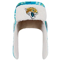 Casquette trappeur en sherpa à carreaux Jacksonville Jaguars bleu sarcelle New Era